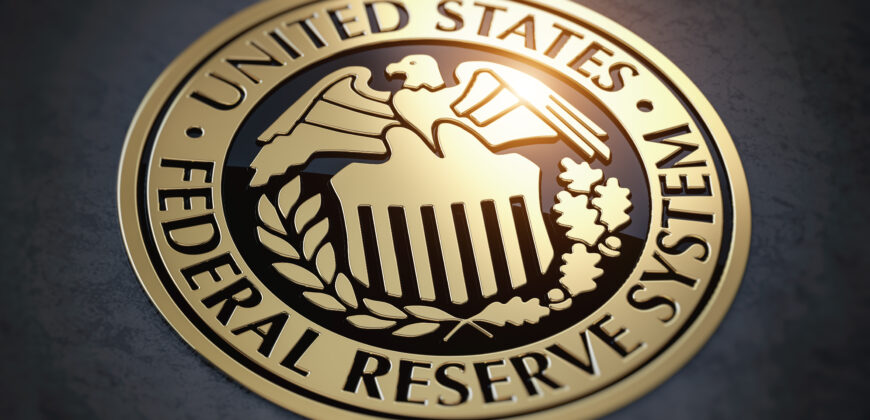 the federal reserve of the US symbol in gold