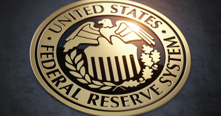 the federal reserve of the US symbol in gold